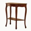 Artisanal classic shaped wooden console one drawer walnut