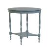 Classic small oval coffee table in grey lacquered