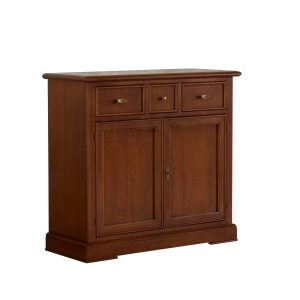 Classic wooden sideboard two doors in antique walnut