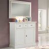 Classic wooden sideboard two doors in antique white lacquered