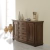 Credenza artigianale in legno due porte quattro cassetti in noce