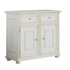 Credenza classica in legno due ante in laccato bianco anticato