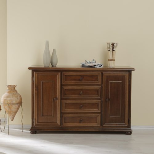 Credenza classica in legno due ante cassetti centrali in noce