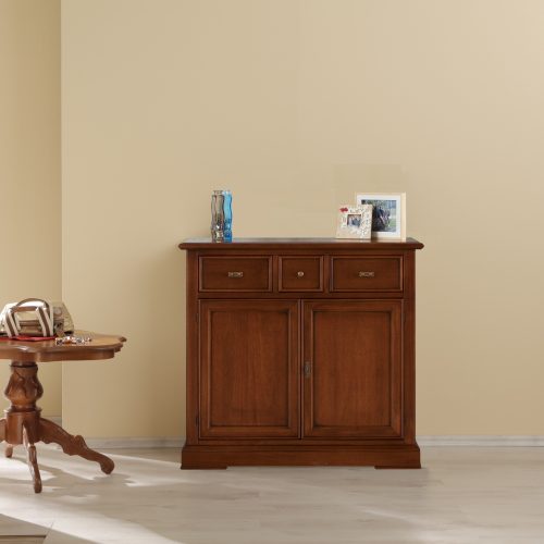 Credenza in legno classica due ante noce