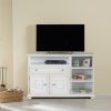 Credenza porta tv in legno laccato bianco anticato