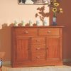 Elegant classic wooden sideboard twi doors in cherry finish