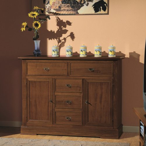 Elegant classic wooden sideboard twi doors in walnut finish