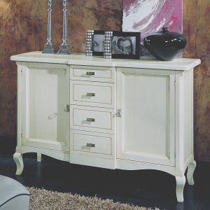 Italian classic sideboard in Provencial style in white lacquered