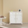 Italian classic wooden sideboard two doors two drawers in antique white lacquered finish
