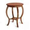 Small round wooden coffee table in cherry finish