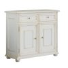 artisanal italian wooden sideboard two doors in antique white lacquered